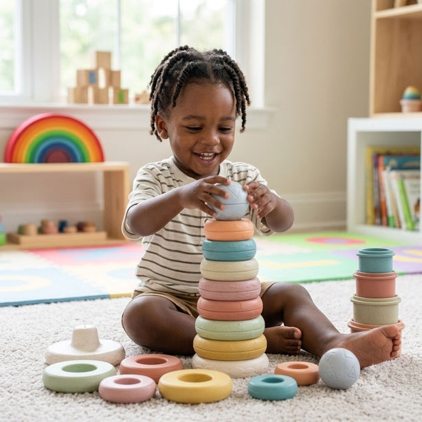 Maya & Friends Bio Combo Toy Set (Rainbow Stacker, Stacking Rings & Cup Stacker)