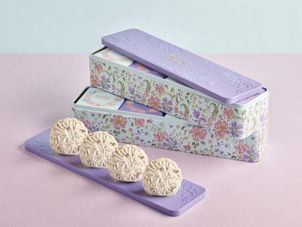 WuGuFeng Snow Skin Mooncake - Lychee Blossom Snow - Rose Skin with Cannellini Bean & Lychee (WHITE)  (8pcs/box) Bundle of 2