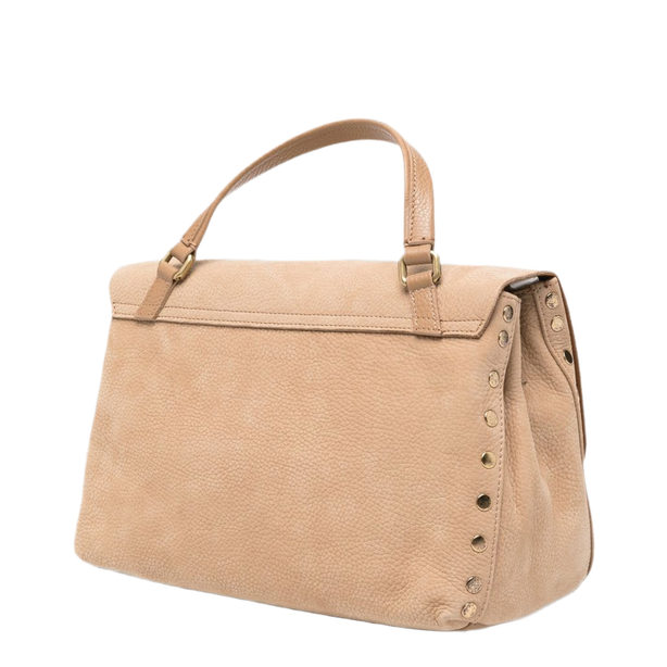 One Size Glossy Goat Satchel - Pebbled Beige