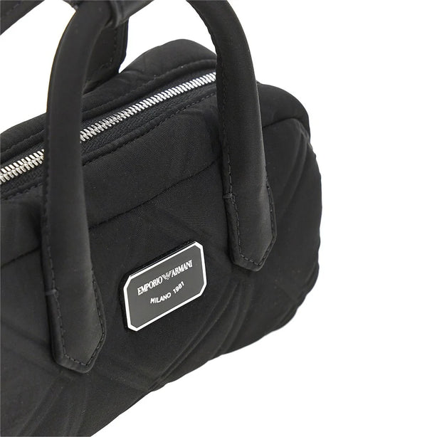 EMPORIO ARMANI Embossed nylon mini bowling bag