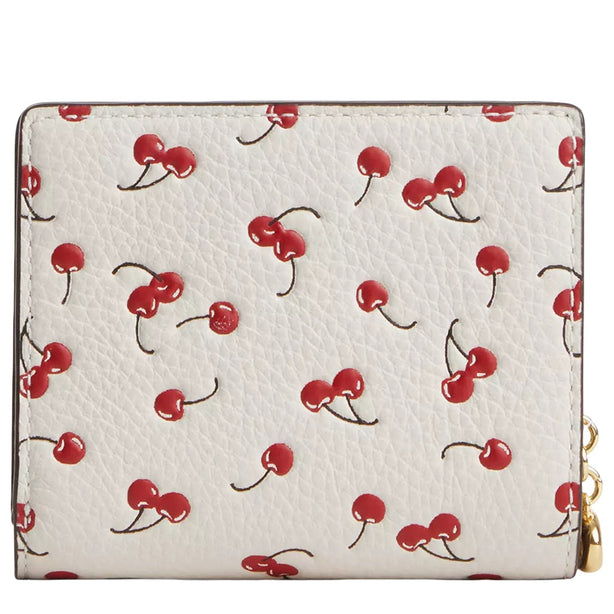Coach Snap Wallet With Cherry Print - Chalk Multi CFA25