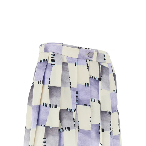 EMPORIO ARMANI Check print satin skorts