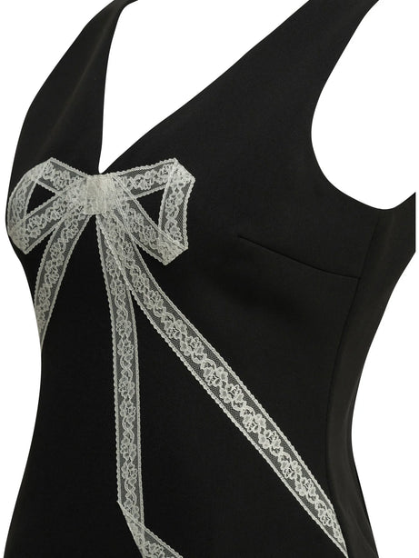 Self-Portrait Short sheath dress with bow - Black