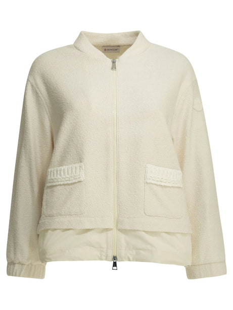 Moncler Cotton bouclé bomber jacket - White