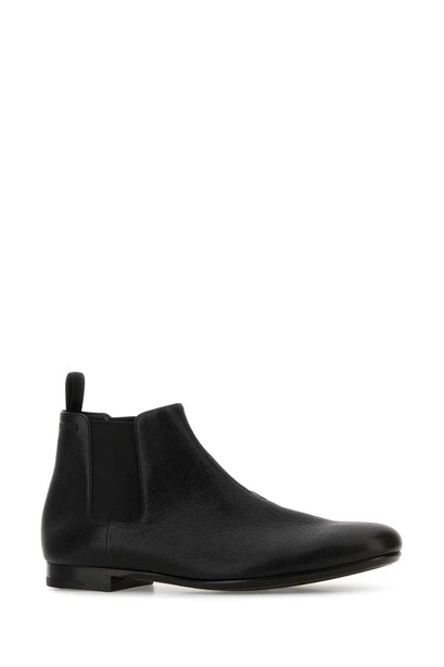 Black Leather Ankle Boots