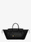 Celine Luggage leather handbag with logo lettering on the front - Black