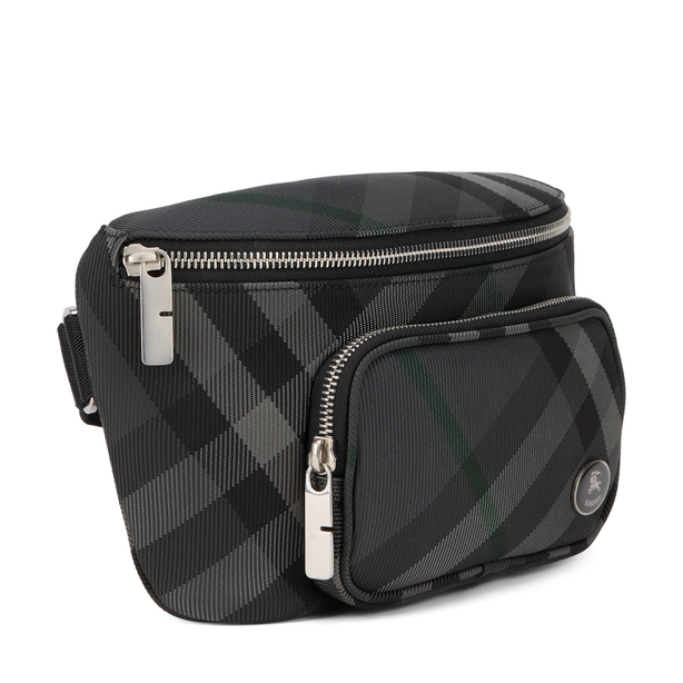 Grid Nylon Belt Bag - Charcoal Grey