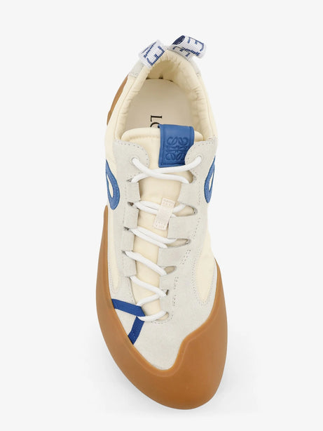 Loewe Grip nylon and suede sneakers with contrasting logo on the side - Whiteblue