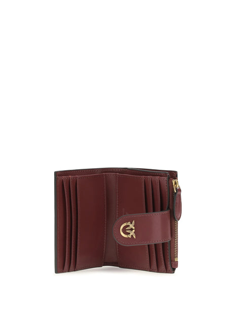 Pinko Wallet with logo - Ribes Intenso-Antique Gold