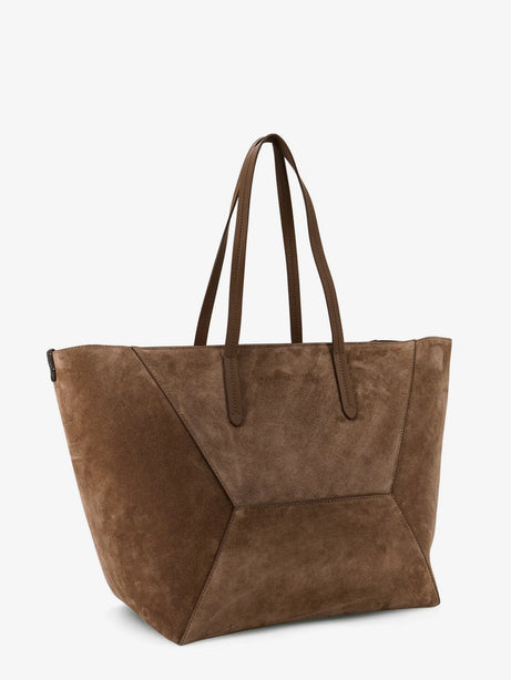 Brunello Cucinelli BC Duo suede shoulder bag with engraved logo - Torba