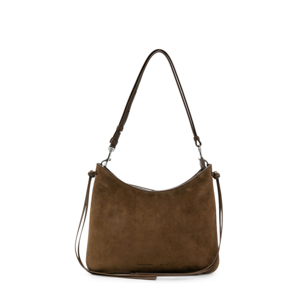 Medium Lambskin Suede Shoulder Bag - Cocoa Brown