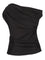 Self-Portrait Draped Taffeta Top - Black