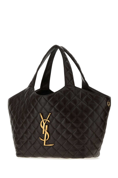 Saint Laurent Icare Medium Nappa Leather Handbag - Dark Brown