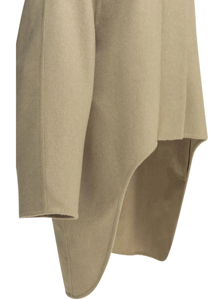 AlaïA Long asymmetrical cashmere coat - Beige