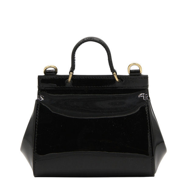 Sicily Mini Patent Leather Bag - Black