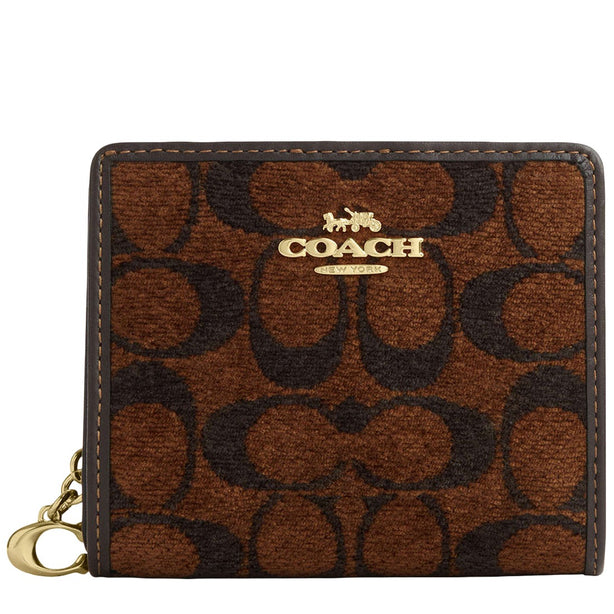 Coach Snap Wallet In Signature Chenille - Truffle CCQ32
