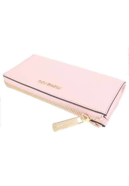 Michael Kors Jet Set Travel Large Saffiano Leather Quarter Zip Wallet - Powder Blush