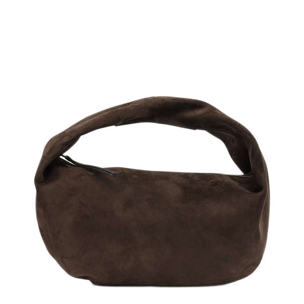 Medium Suede Calfskin Handbag - Dark Brown