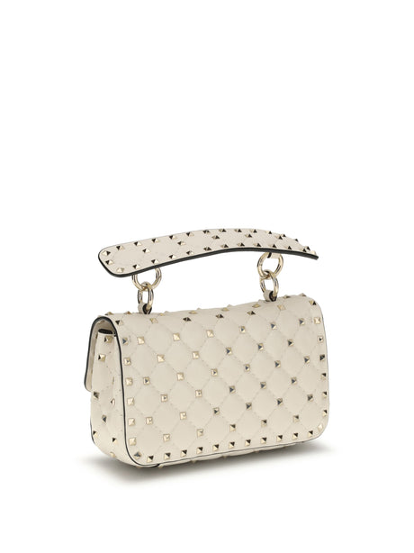 Rockstud Spike Mini Nappa Top Handle Bag - Ivory