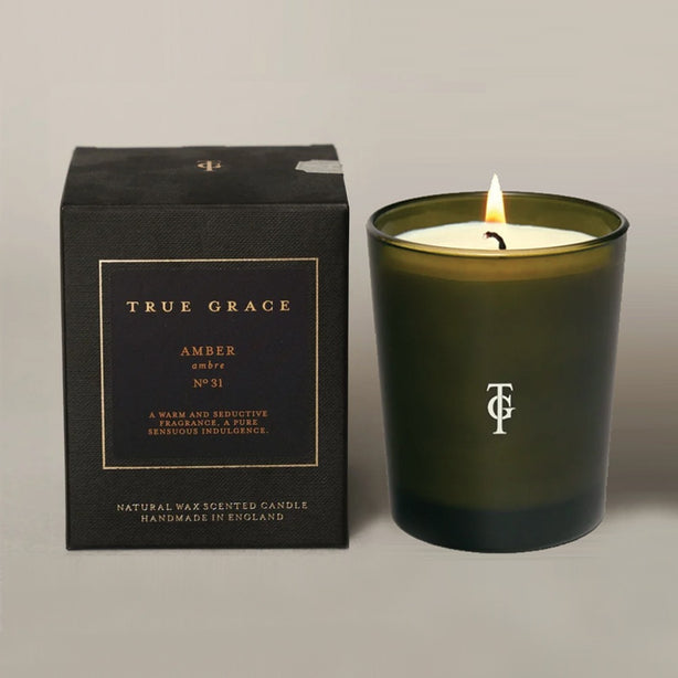 True Grace Manor Classic Candle - Amber, 190g (Free Portobello Oud Candle Refill - worth $55)