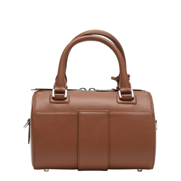 Belle Vivier Mini Leather Bowling Bag - Brown