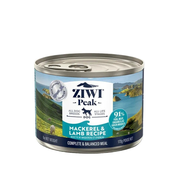 170g / 6oz Ziwi Peak Mackerel & Lamb Dog Petfood Can