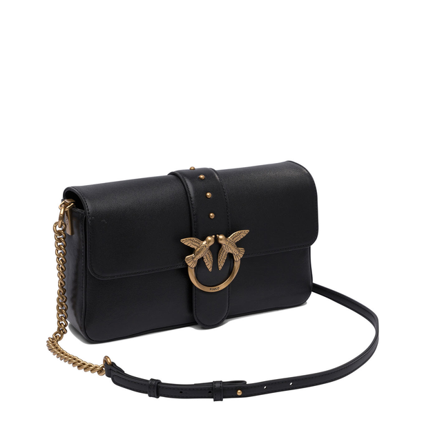 Love Bag Medium Leather Crossbody - Black