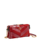 Panthea Small Suede Leather Patchwork Shoulder Bag - Red