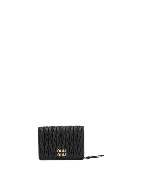 Miu Miu Quilted Nappa Leather Wallet - Black