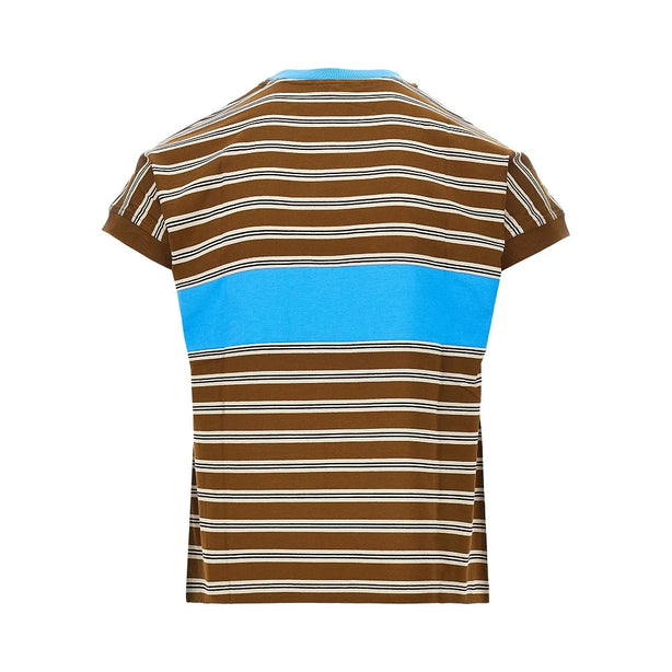 VERSACE Cotton T-shirt with logo embroidery