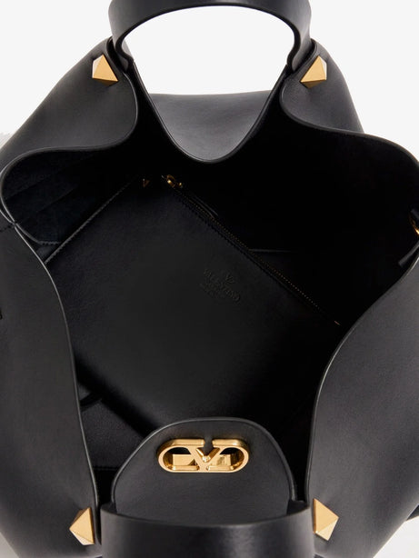 Valentino Garavani Large VLogo Signature leather tote bag - Nero