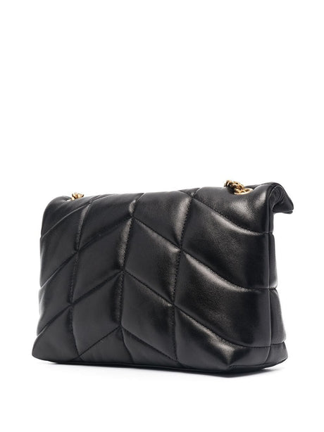 Saint Laurent Loulou Puffer Toy Mini Lambskin Crossbody - Black