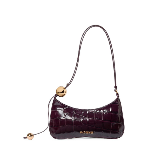 Le Bisou Perle Calfskin Shoulder Bag - Burgundy