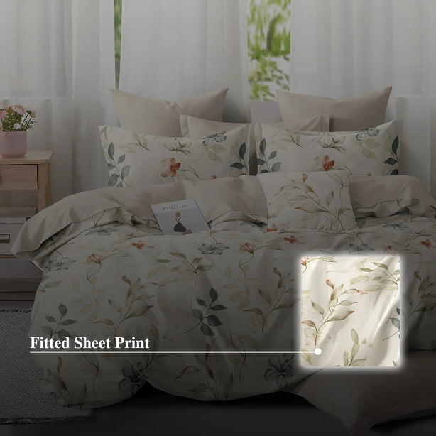 Hillcrest I 988TC ComfyLux I Printed Bedding Collection I Fitted Sheet Set I Summer Blanket