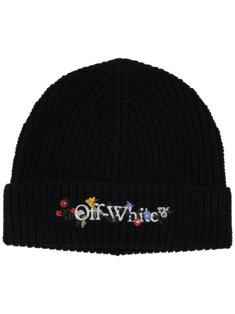 Floral Bookish Classic Beanie Black Multicolor