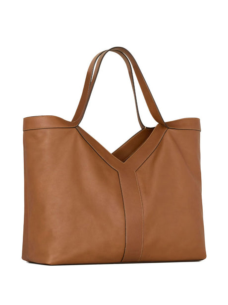 Saint Laurent Y Large Calfskin Tote - Brick