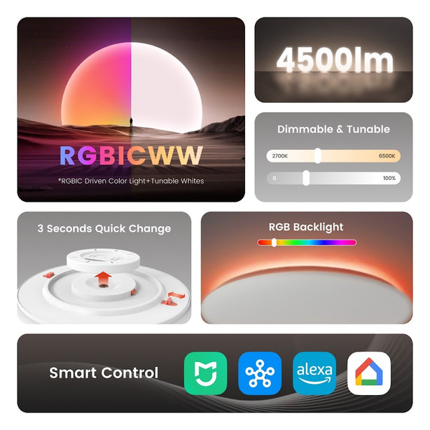 Yeelight Arwen Smart Ceiling light D500 (RGBIC + Back Light)