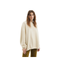 White Ribbed Sweater With Slits