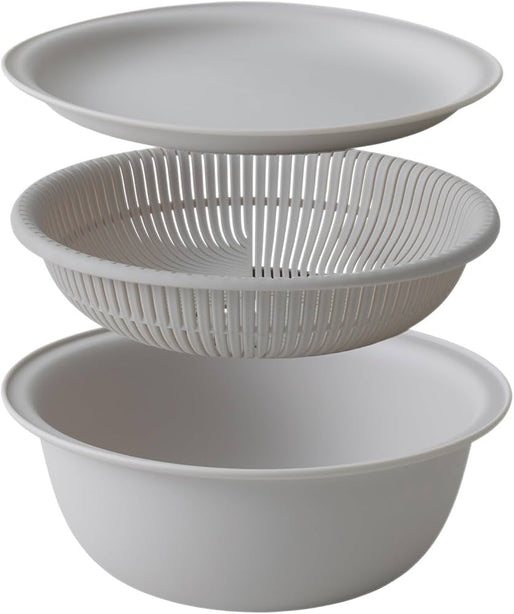 Colander/Bowl w/Tray - 21cm (Grey)
