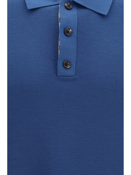 Burberry Knit Polo - Officers Blue