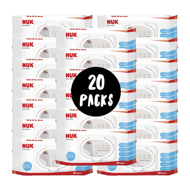 NUK Baby Wipes 80pcs (180 x 200mm) | Wet Wipes | Wet Tissue | Made in Taiwan - Bundle of 20 Packs