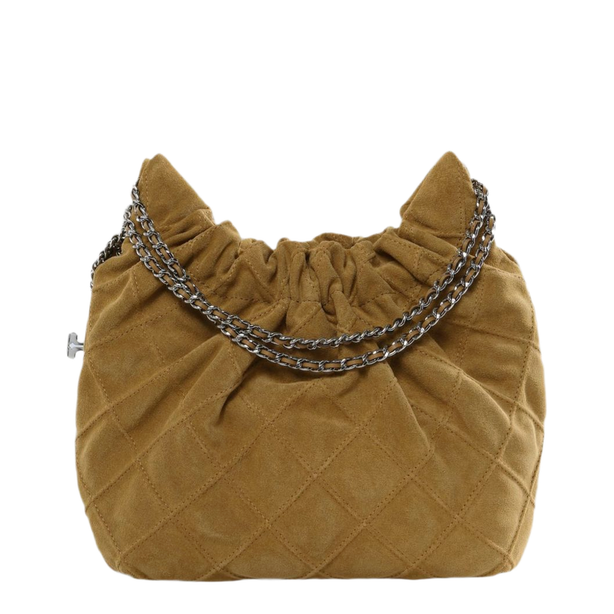 Fleming Mini Suede Hobo Bag - Chicory Brown