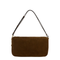 Half Horsebit Large Suede Shoulder Bag - Brown