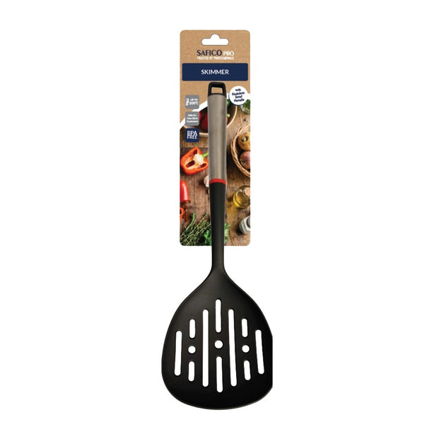 Safico Fibreglass Nylon Skimmer With Stainless Steel Handle L35.5cm BPA Free, Heat Resistant To 200°C