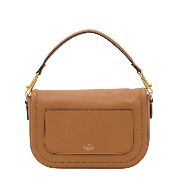 Alltime Grainy Calfskin Shoulder Bag - Almond
