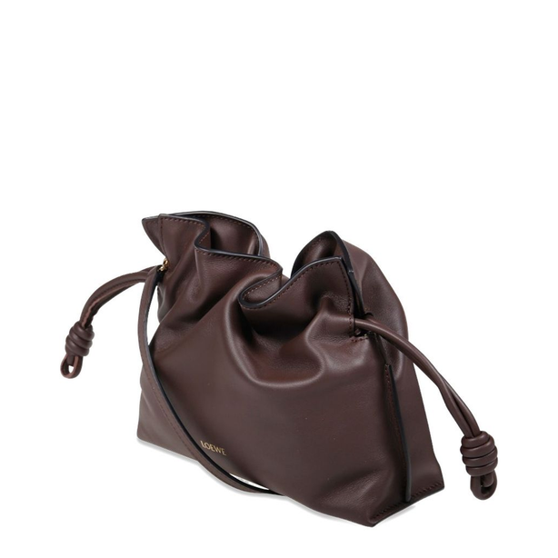 Flamenco Mini Calf Leather Clutch - Brown
