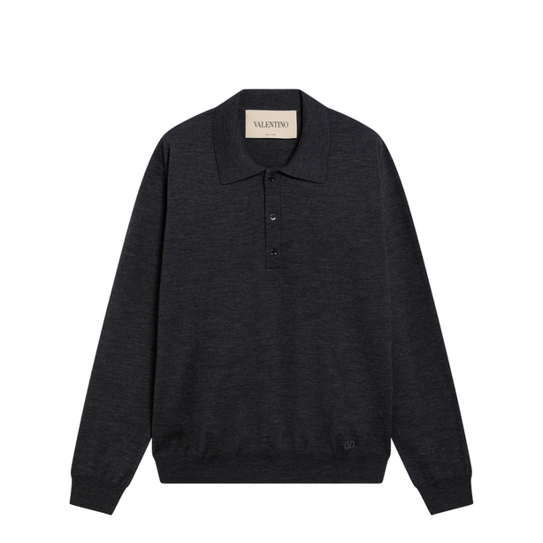 Charcoal Wool Polo Shirt