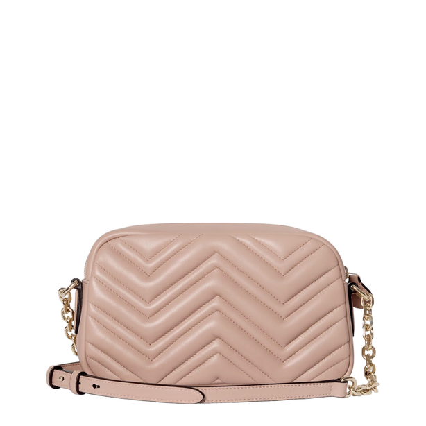 Small Camera Bag in Pink Beige Leather