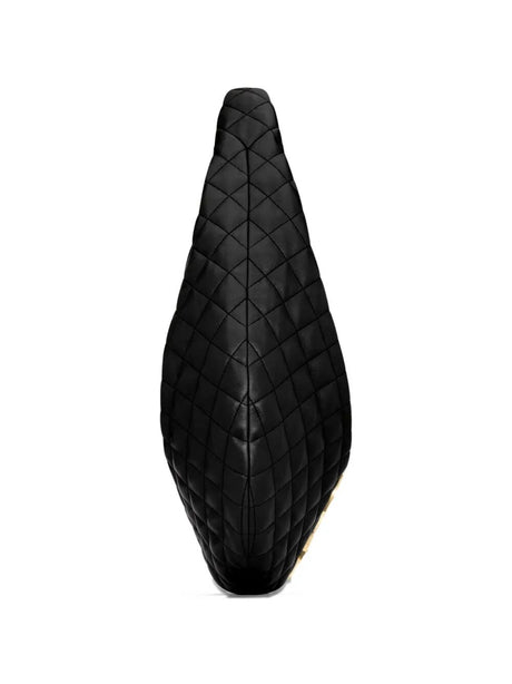 Saint Laurent ICARE Lambskin Hobo Bag - Black
