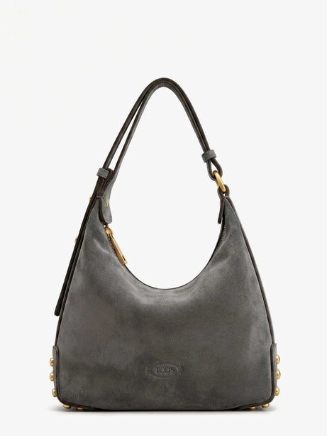 Tod'S Mini Bag Metal Dots suede shoulder bag - Marrone